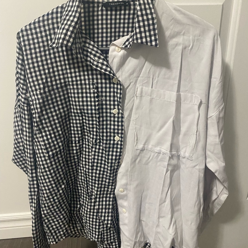 Dual Pattern Black and White Shirt